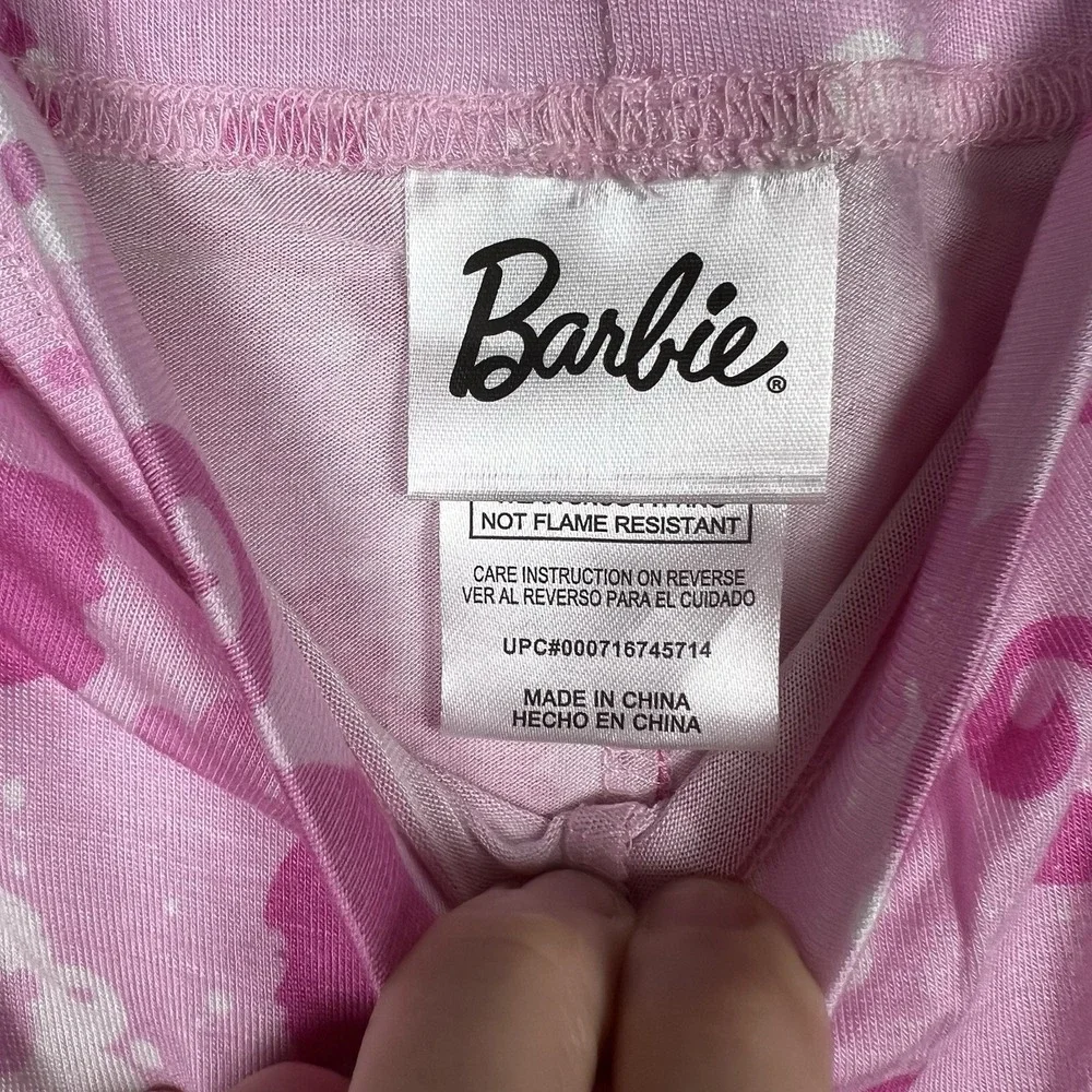 BARBIE Toddler Pajamas Set‎ Size 2T Pink and White Viscose Stretchy